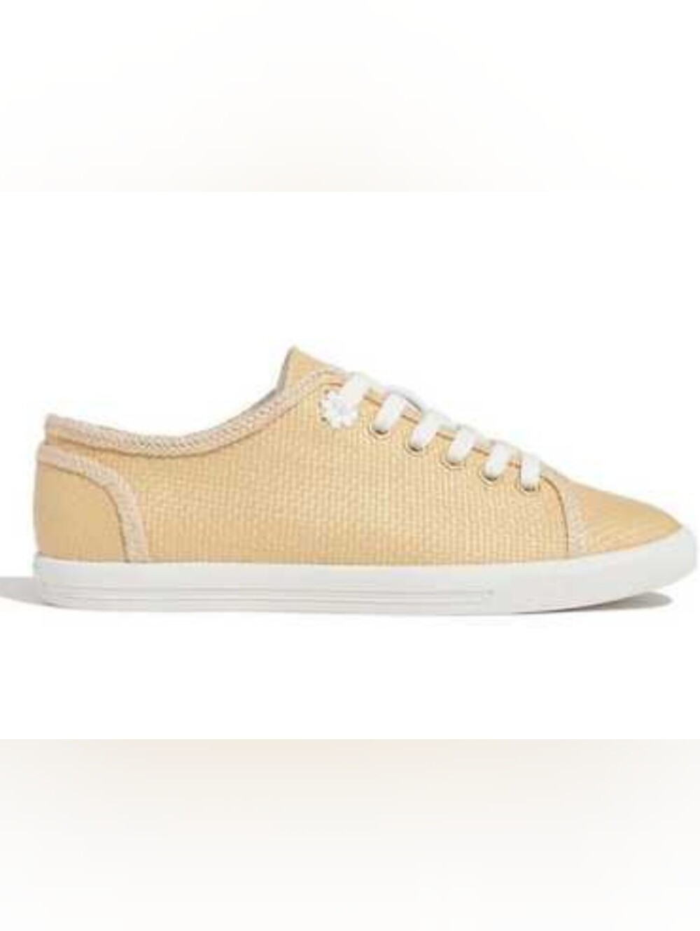 Jack Rogers Women's Low-Top Rattan Look Sneakers in Light Tan and White
